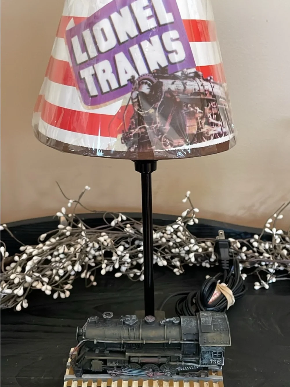 NEW!! “Lionel Trains” #736 Locomotive Resin Detailed Table Lamp - 14” Tall